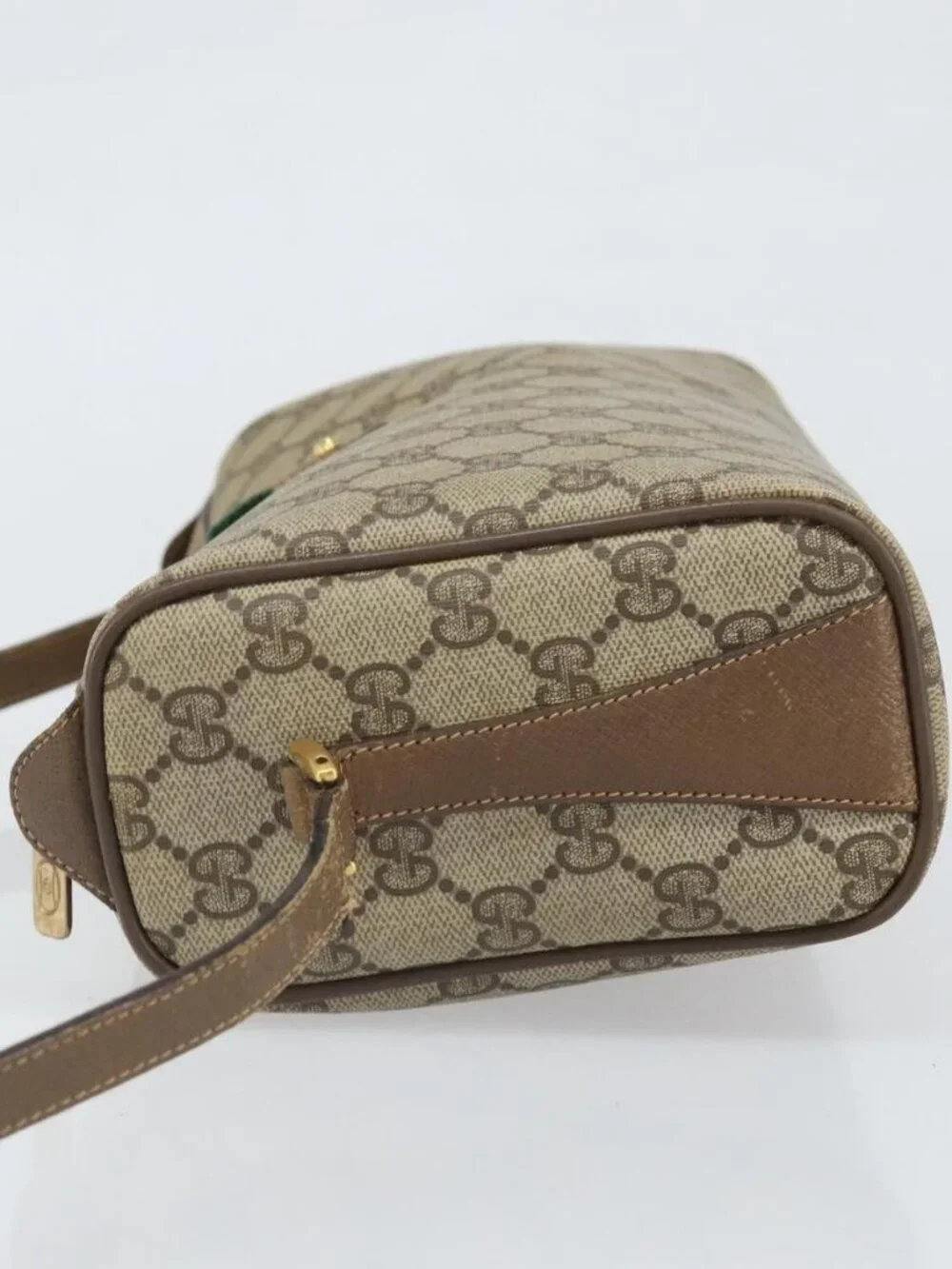 GUCCI GG Supreme Web Sherry Line Bag PVC Beige Gold 89 02 017 Auth 169801 - Picture 4 of 16